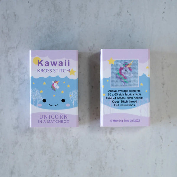 Kawaii Unicorn Mini Cross Stitch Kit - Linzis