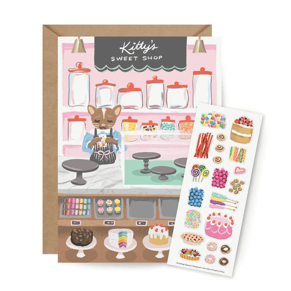 Sticker Scene Card - Sweet Shop - Linzis