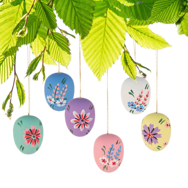 Wooden Ornament Easter Eggs Pastel - Linzis