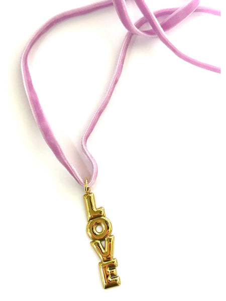 Love" Velvet Charm Necklace - Linzis