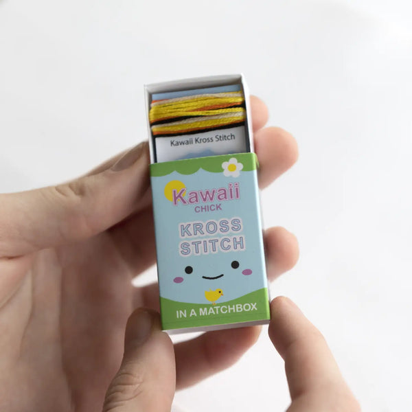 Kawaii Chick Mini Cross Stitch Kit in A Matchbox - Linzis