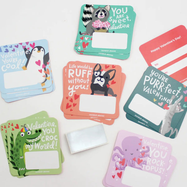 Scratch-Off Valentines - Animal Puns - Linzis