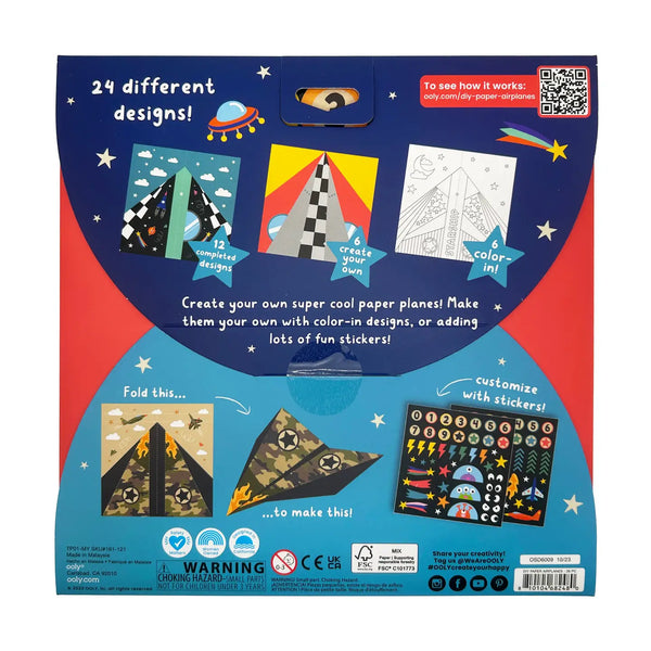 D.I.Y. Paper Air Planes Activity Kit - Set of 24 Designs - Linzis