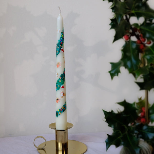 Christmas Hand Painted Candle - Linzis