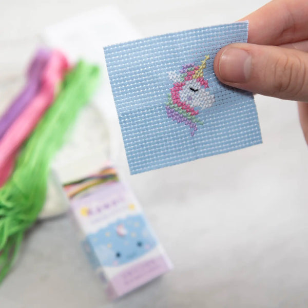 Kawaii Unicorn Mini Cross Stitch Kit - Linzis