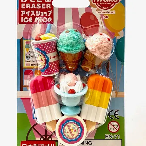 Iwako Ice Cream Shop Eraser Card - Linzis