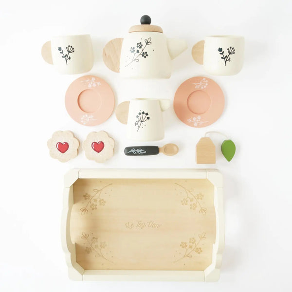 Eco-Friendly Wooden Tea Set & Tray - Linzis
