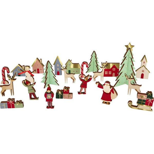 Festive Village Wooden Advent Calendar - Linzis