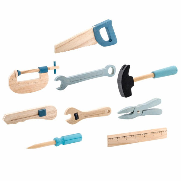 Robin Toy Tool Set, Blue, Beech - Linzis