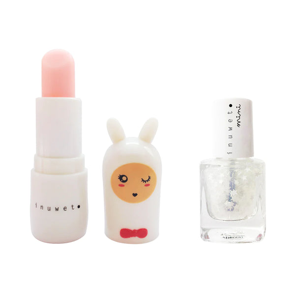Duo White Lip balm & Nail polish Top Coat Stars - Linzis
