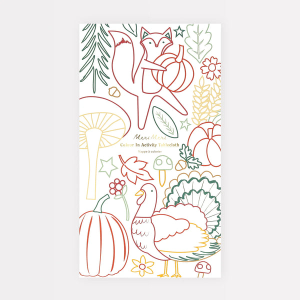 Thanksgiving Colour In Activity Tablecloth - Linzis