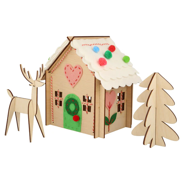 Wooden Embroidery Gingerbread House Kit - Linzis
