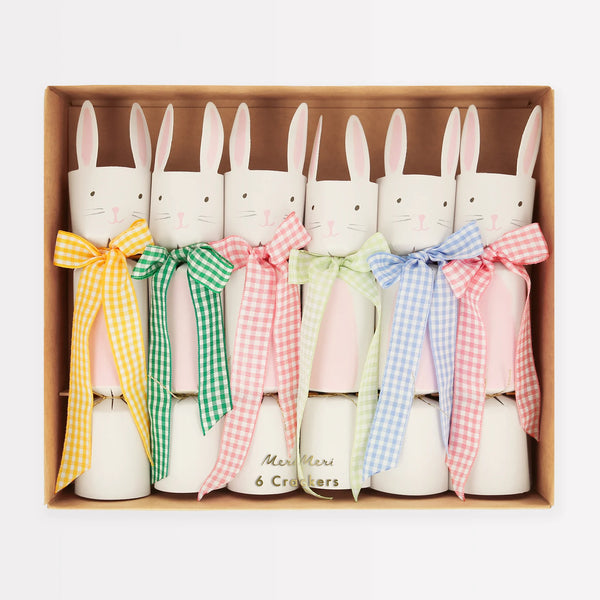 Gingham Bow Bunny Crackers - Linzis