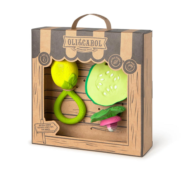 OLI&CAROL Newborn Gift Set - Lemon Rattle - Linzis