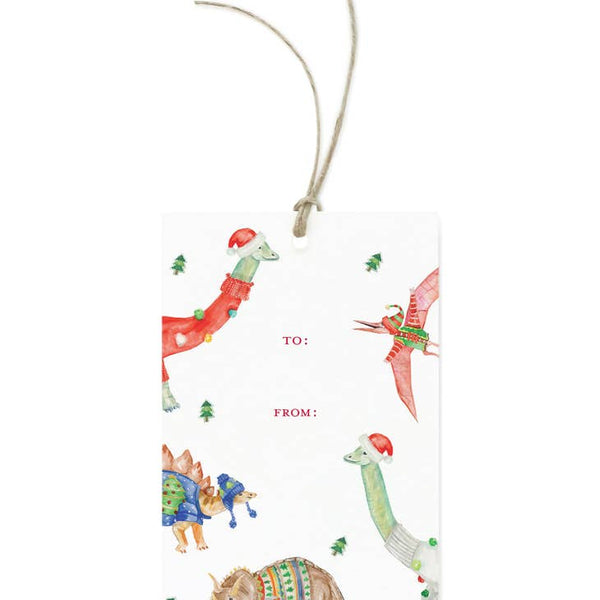 Festive Dinosaur Gift Tag Set - Linzis