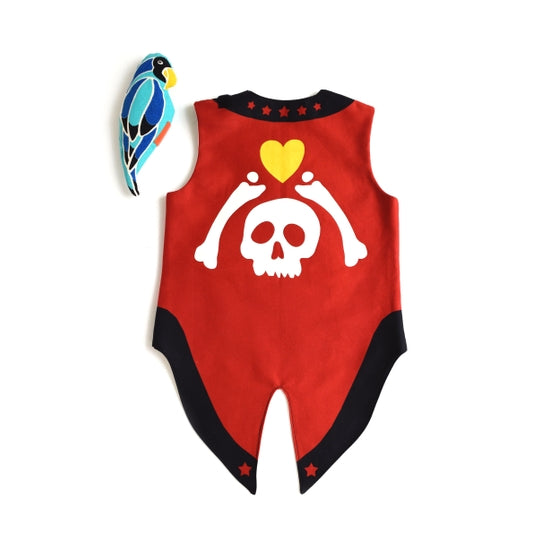 Pirate Vest with Removable Parrot - Linzis