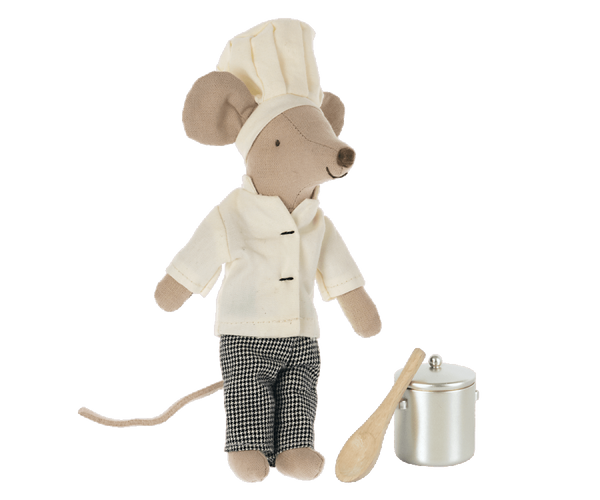 Chef Mouse w. Soup Pot and Spoon - Linzis