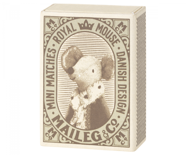 Sleepy/Wakey Baby Mouse in Matchbox - Blue - Linzis