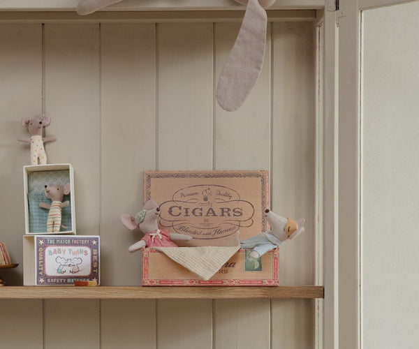 Mum and Dad Mice in Cigarbox - Linzis
