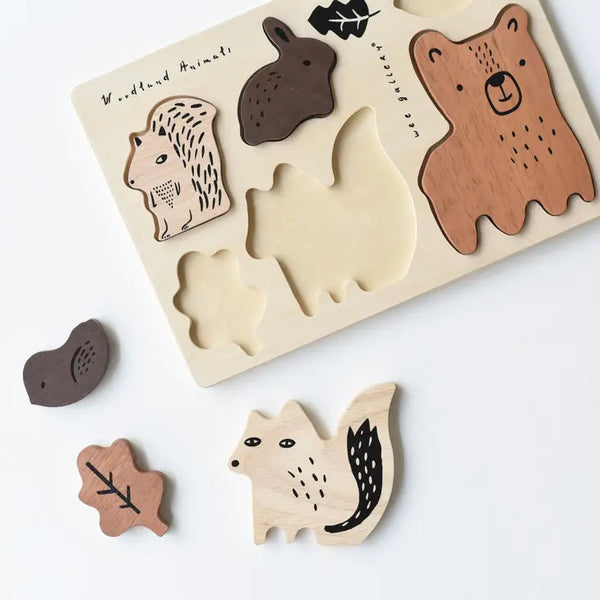Wooden Tray Puzzle - Woodland Animals - Linzis