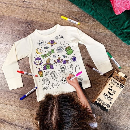 Trick Or Treat Kids Colour In Top - Linzis