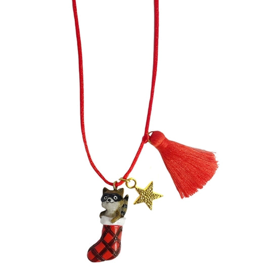 "Holiday Raccoon" Necklace - Linzis