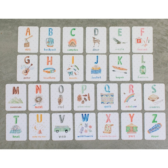 Camping Themed ABC Flashcards for Kids- Packadoo - Linzis