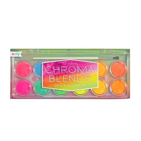 Chroma Blends Neon Watercolor Paint - 13 PC Set - Linzis