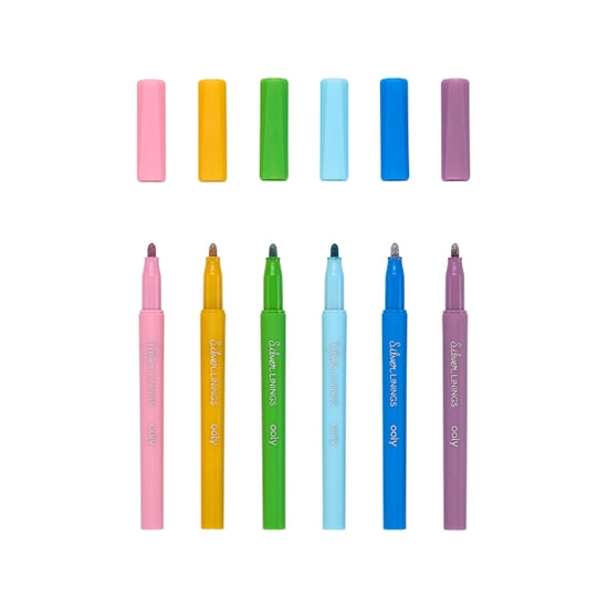 Silver Linings Outline Markers - Set of 6 - Linzis