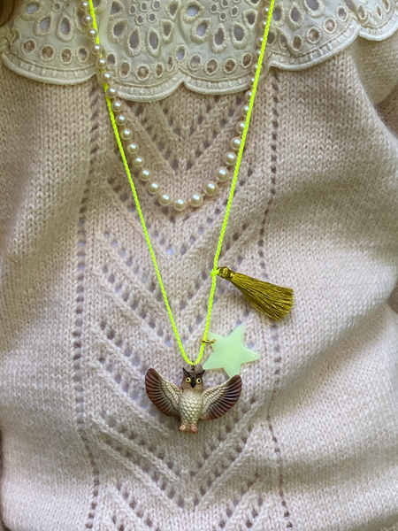 Marlo The Owl Glow in The Dark Star Necklace - Linzis