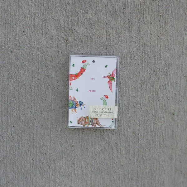 Festive Dinosaur Gift Tag Set - Linzis
