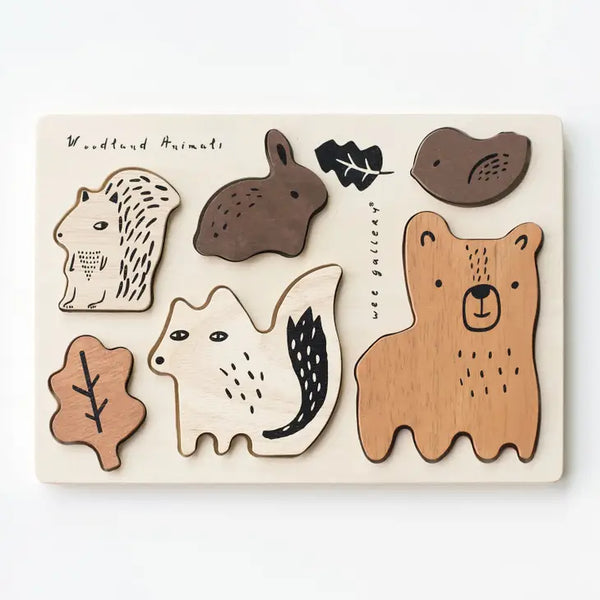 Wooden Tray Puzzle - Woodland Animals - Linzis