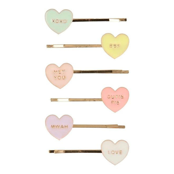 Love Hearts Enamel Hair Slides - Linzis