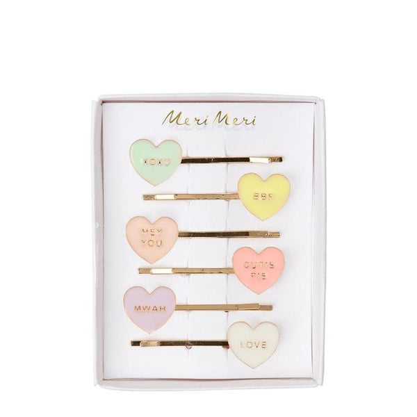 Love Hearts Enamel Hair Slides - Linzis