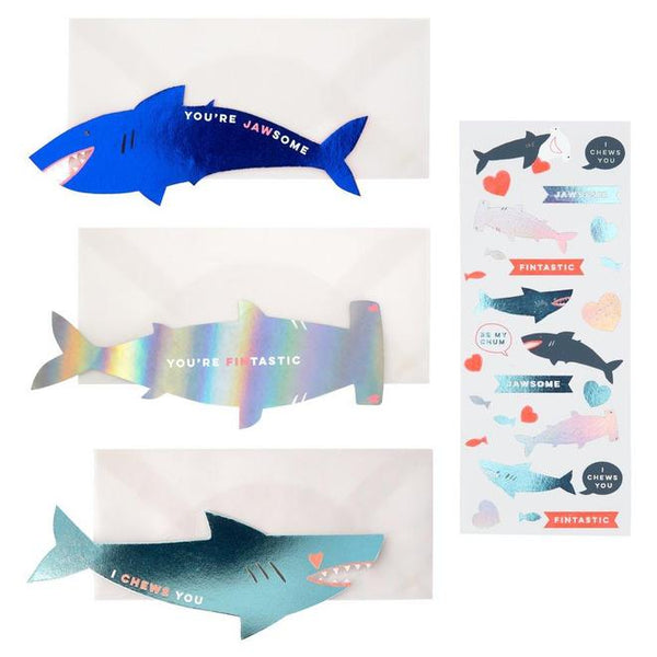 Shark Sticker Love Notes- 20% Off Valentine's Day Cards - Linzis
