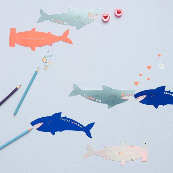 Shark Sticker Love Notes- 20% Off Valentine's Day Cards - Linzis