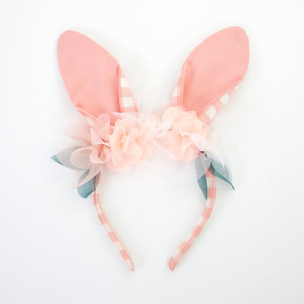Embellished Gingham Bunny Headband - Linzis