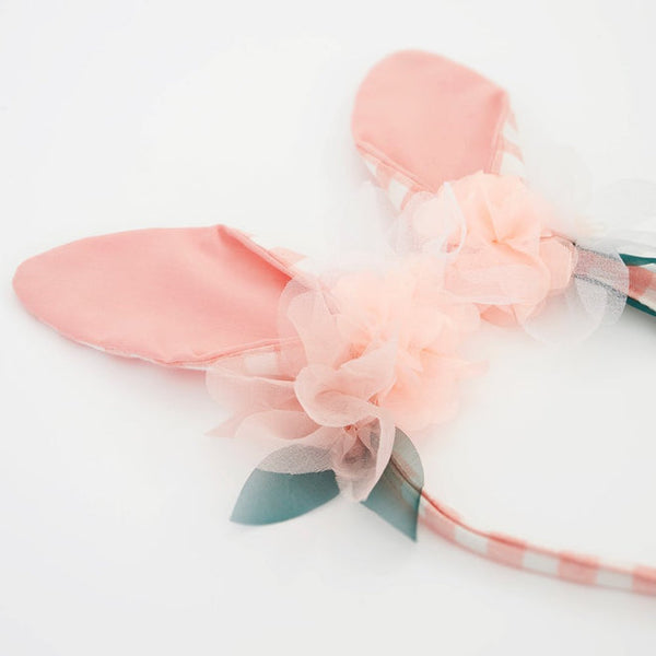 Embellished Gingham Bunny Headband - Linzis