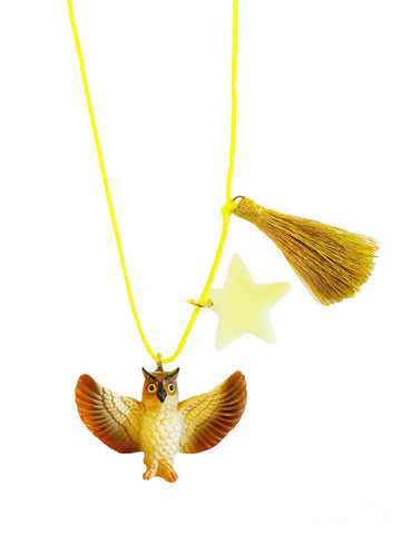 Marlo The Owl Glow in The Dark Star Necklace - Linzis