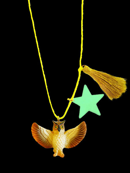 Marlo The Owl Glow in The Dark Star Necklace - Linzis