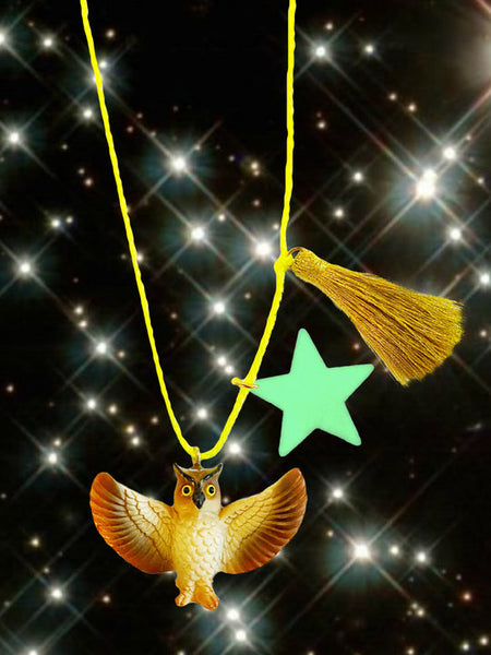 Marlo The Owl Glow in The Dark Star Necklace - Linzis