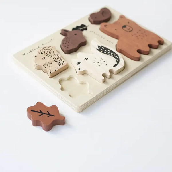 Wooden Tray Puzzle - Woodland Animals - Linzis