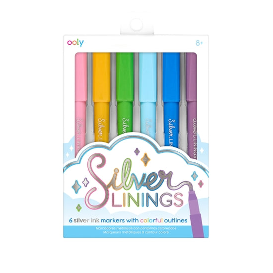 Silver Linings Outline Markers - Set of 6 - Linzis