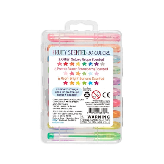 Mini Doodlers Fruity Scented Gel Pens - Set of 20 - Linzis
