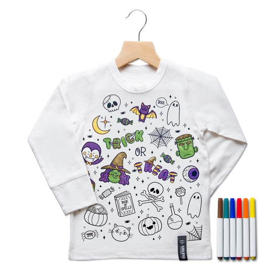 Trick Or Treat Kids Colour In Top - Linzis