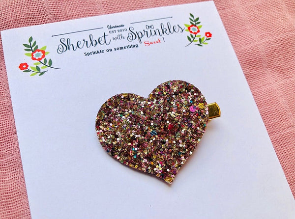 Glitter Heart Hair Clip - Linzis