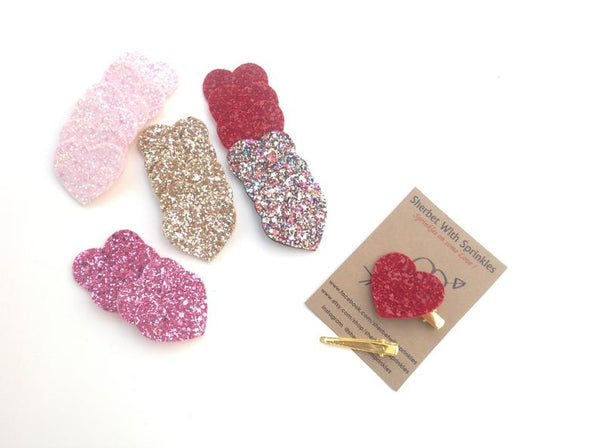Glitter Heart Hair Clip - Linzis